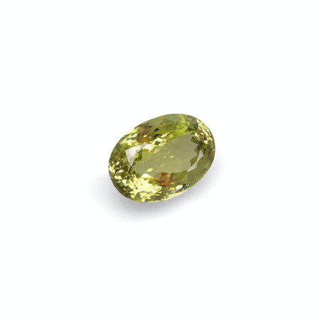 Ojo de gato en fibrolita taille OVALE Vert Olive 35.17 carats