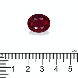 Ovale geslepen Rubelliet Scarlet Rood 8.31 karaat