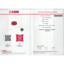 Ovale geslepen rode Rubelliet van 15,68 karaat