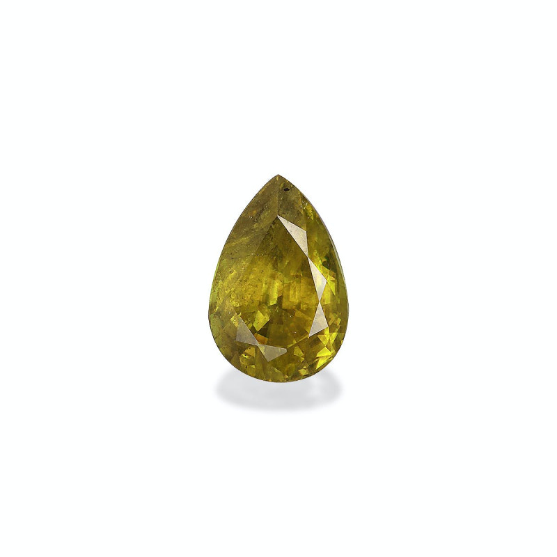 Pear-cut Sphene Olive Green 3.99 carats