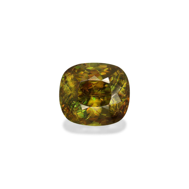 CUSHION-cut Sphene Moss Green 11.41 carats