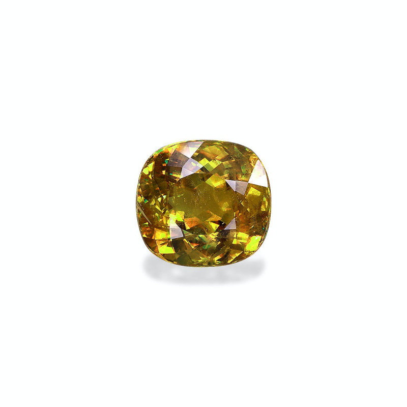 CUSHION-cut Sphene Golden Yellow 33.57 carats