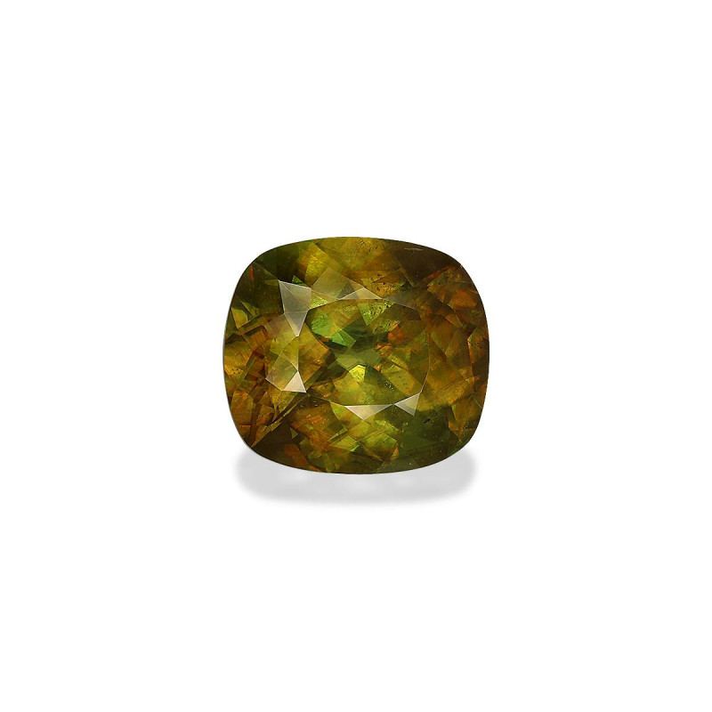 CUSHION-cut Sphene Forest Green 19.95 carats
