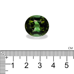 Ovale geslepen bosgroene toermalijn van 18,49 karaat
