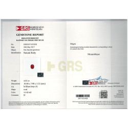 Ovale geslepen robijn uit Mozambique, rood, 4,02 karaat