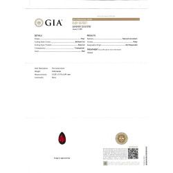 Robijn uit Mozambique, peervormig geslepen, rood, 3,49 karaat