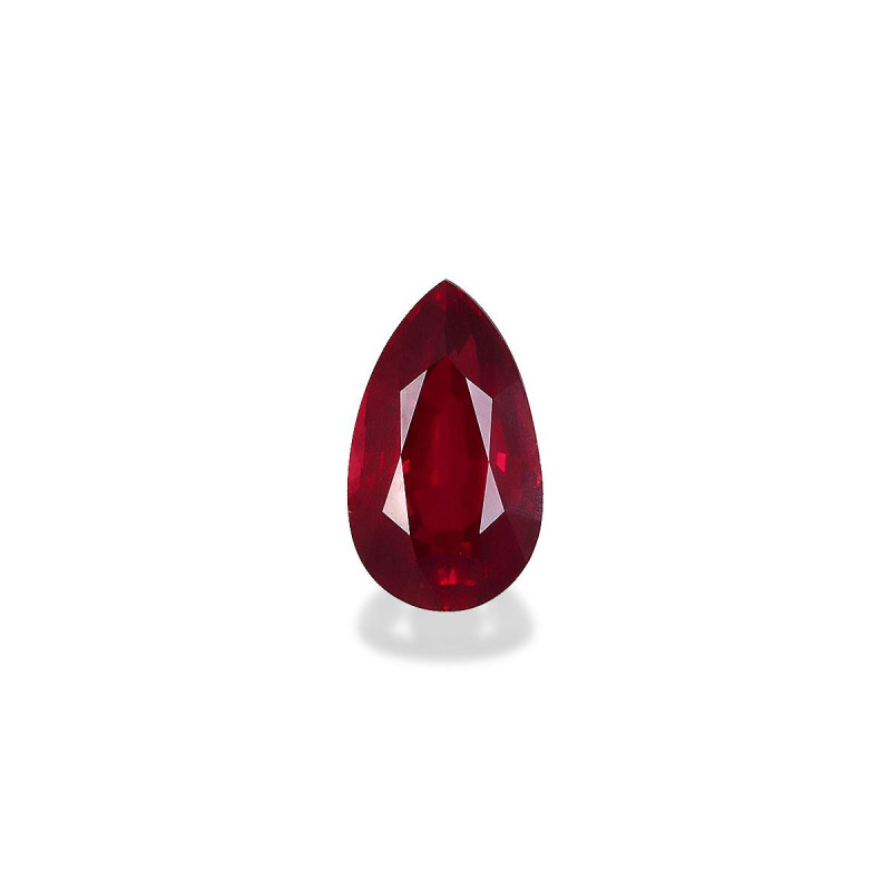 Pear-cut Mozambique Ruby Red 3.70 carats