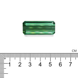 Rechthoekig geslepen groene toermalijn katoengroen 42,24 karaat