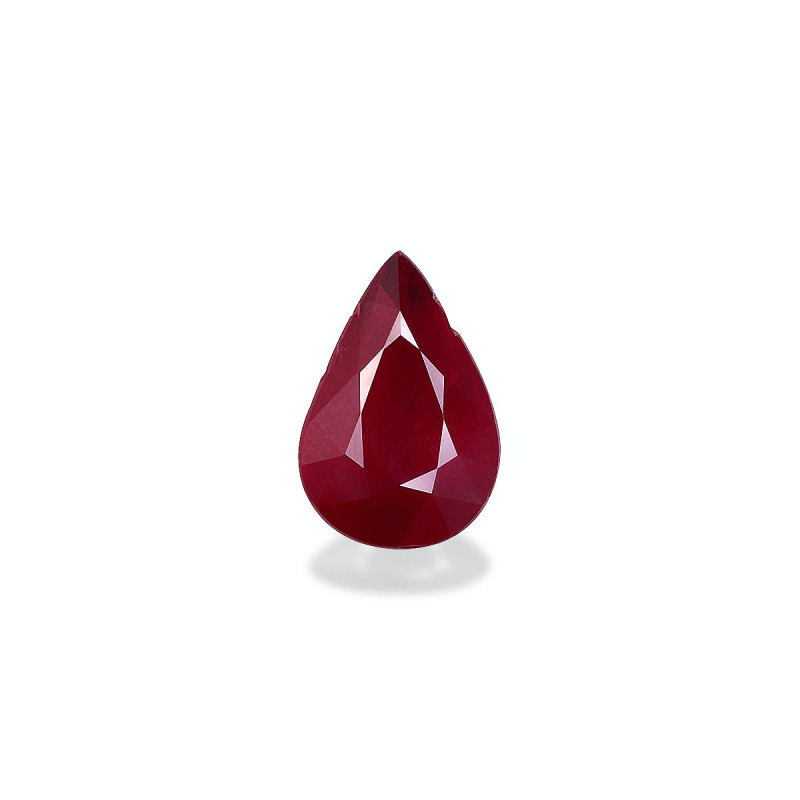 Pear-cut Mozambique Ruby Red 3.01 carats