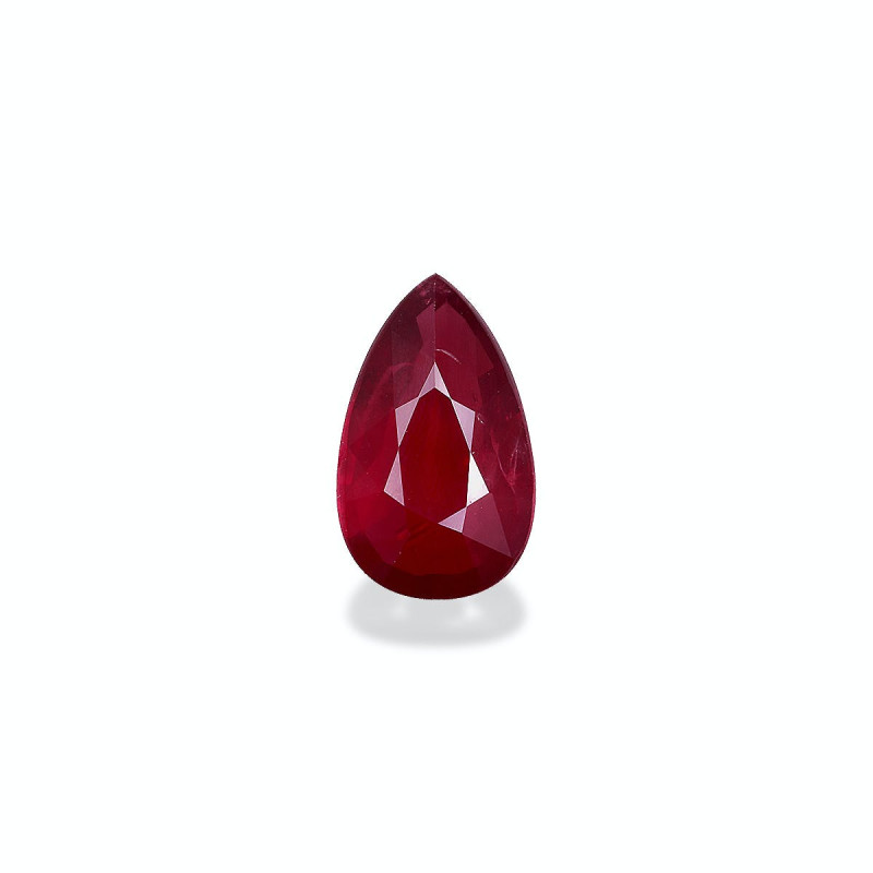 Pear-cut Mozambique Ruby Red 3.01 carats