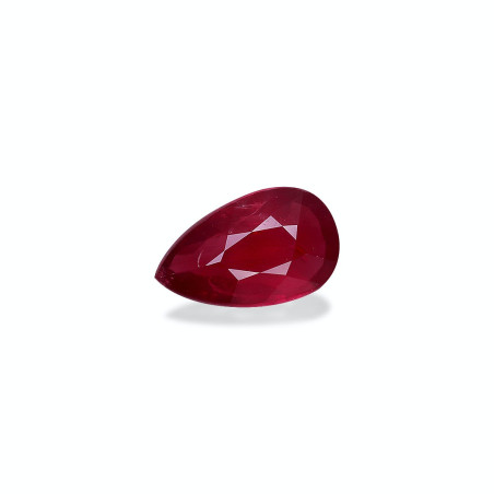Pear-cut Mozambique Ruby Red 3.01 carats