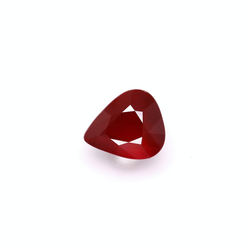 Pear-cut Mozambique Ruby Red 4.04 carats