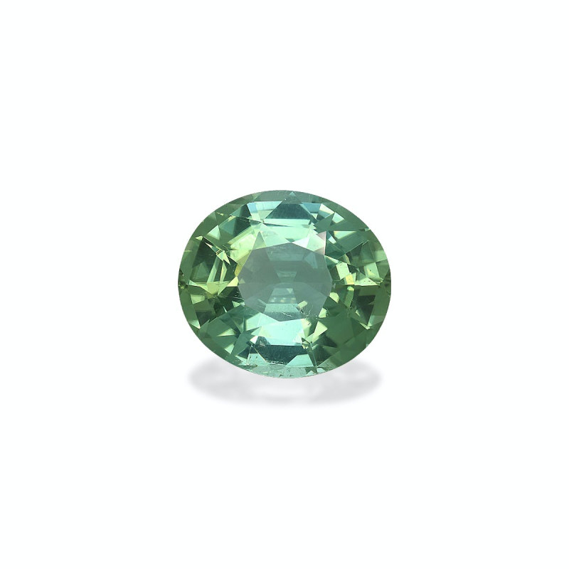 OVAL-cut Green Tourmaline Cotton Green 8.42 carats