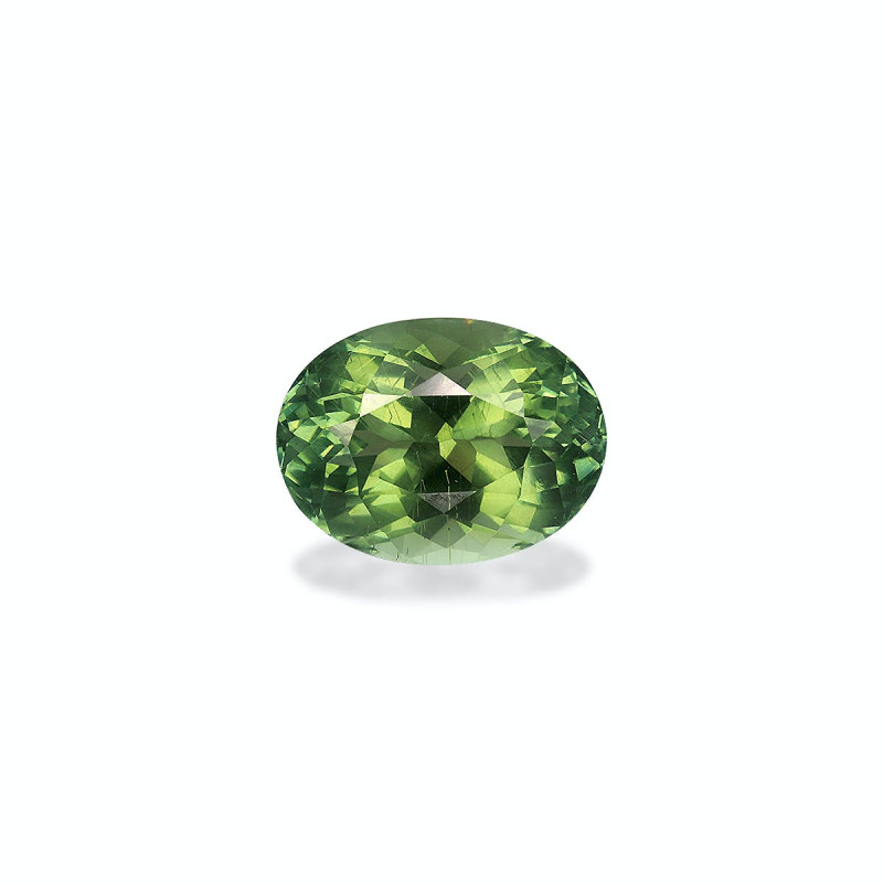 OVAL-cut Green Tourmaline Cotton Green 15.76 carats