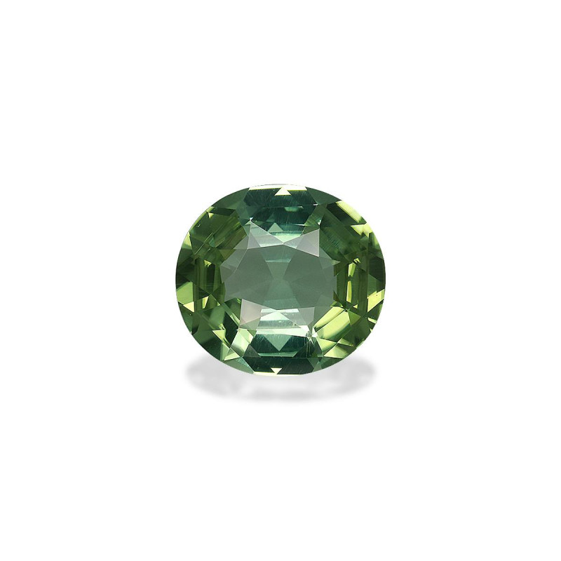 OVAL-cut Green Tourmaline Cotton Green 6.17 carats