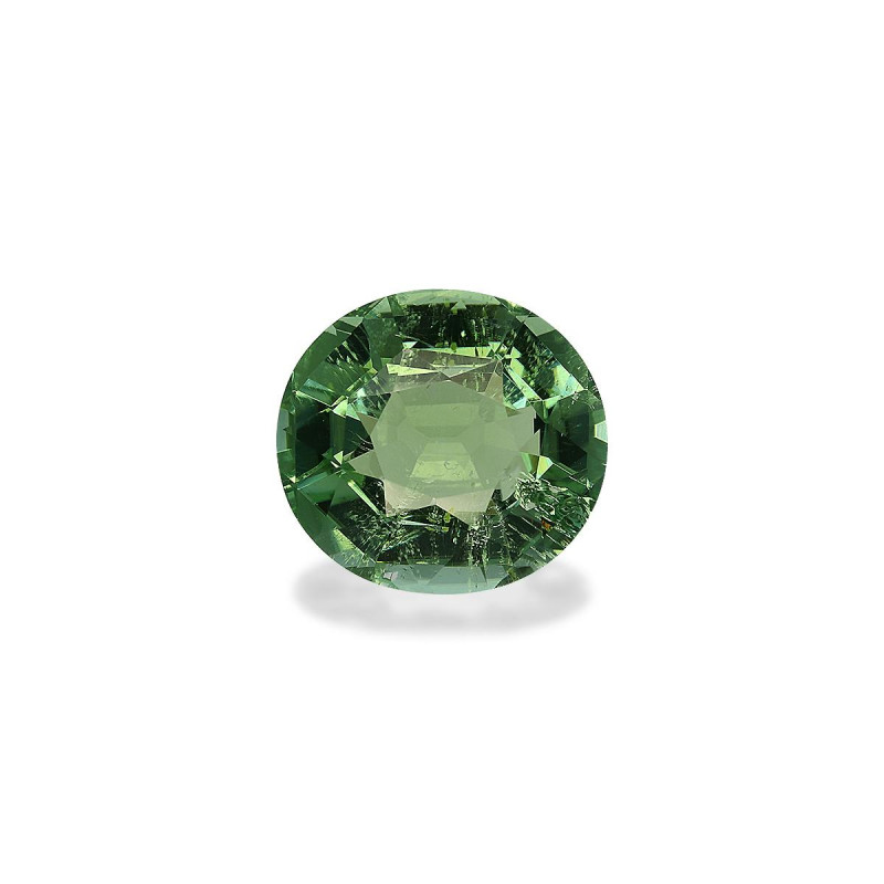 Gr&uuml;ner Turmalin lengte OVAL Baumwollgr&uuml;n 6.95 karaten