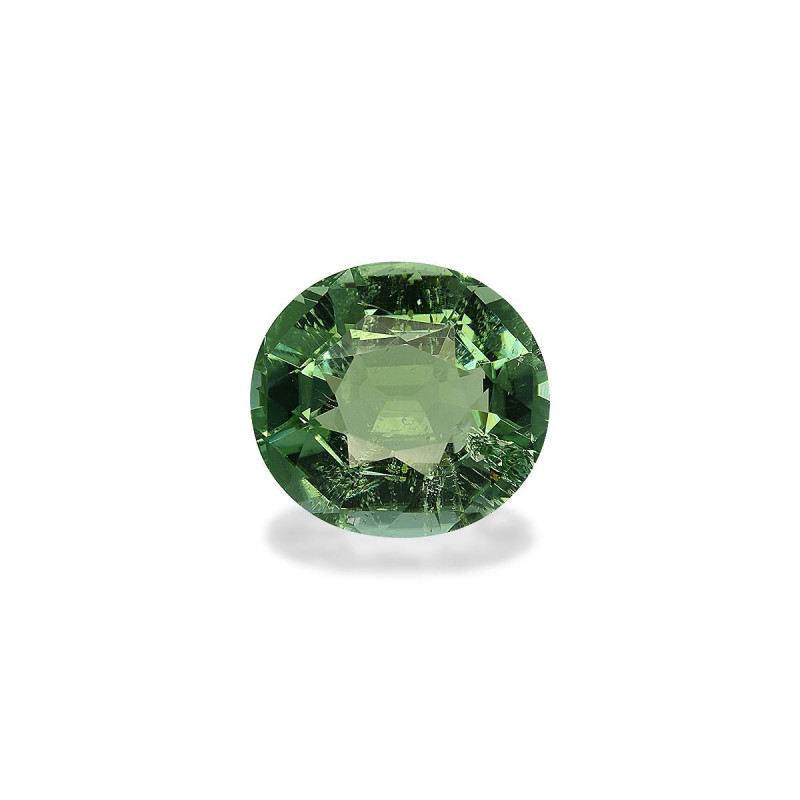 OVAL-cut Green Tourmaline Cotton Green 6.95 carats