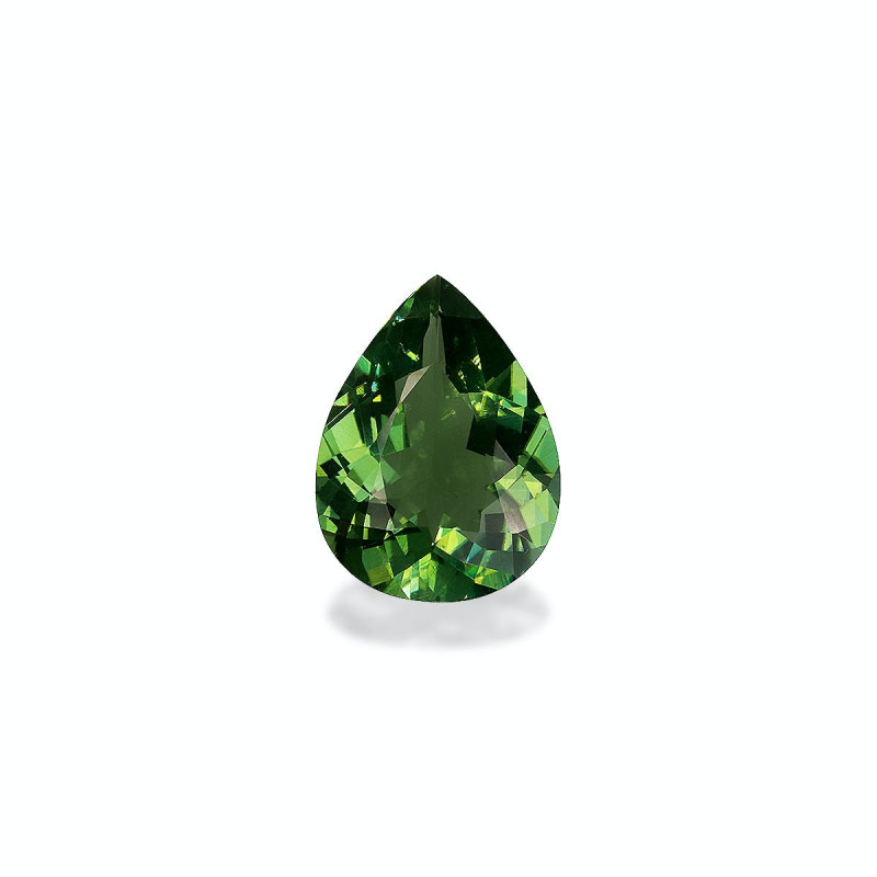 Pear-cut Green Tourmaline Cotton Green 6.57 carats