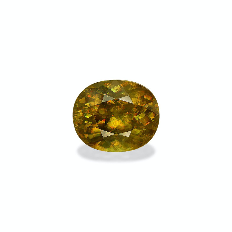OVAL-cut Sphene Yellow 14.66 carats