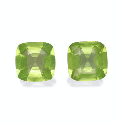 橄榄石 taille 靠垫 青柠绿 4.22 carats