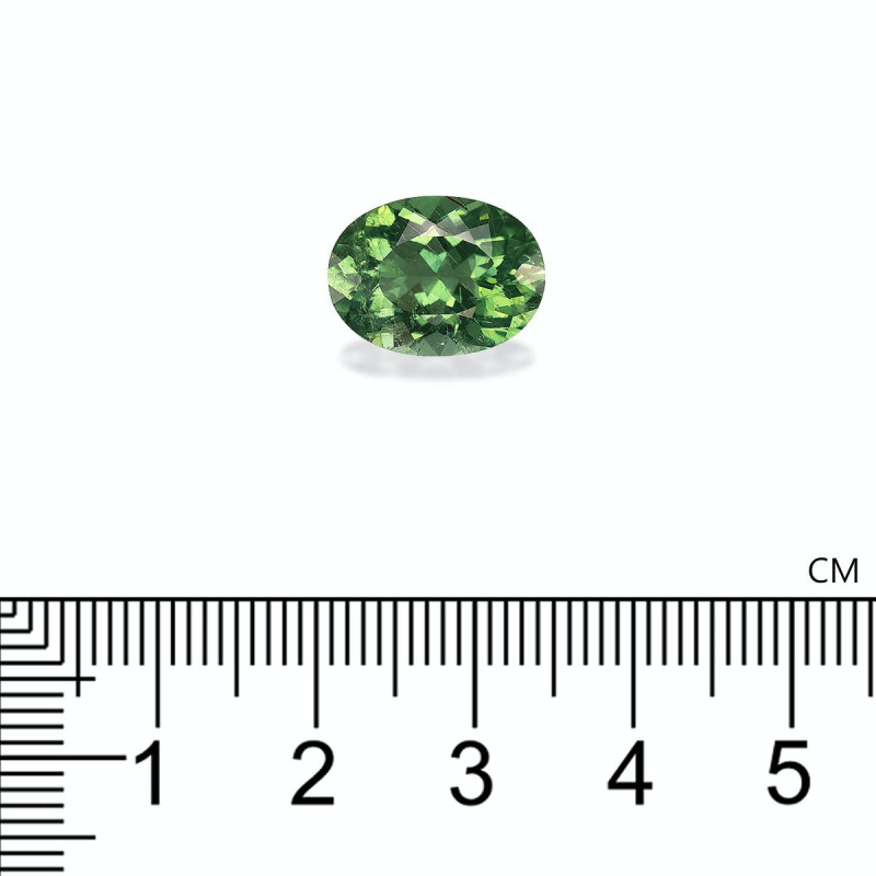 Tourmaline Verte émeraude Et Olive Du Brésil – 5,44 Carats, Naturelle, Taille Ovale, Transparente