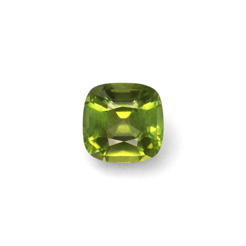 CUSHION-cut Peridot Pistachio Green 4.05 carats