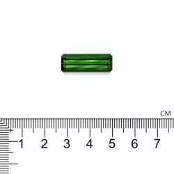 Rechthoekig geslepen groene toermalijn, mosgroen, 13,11 karaat