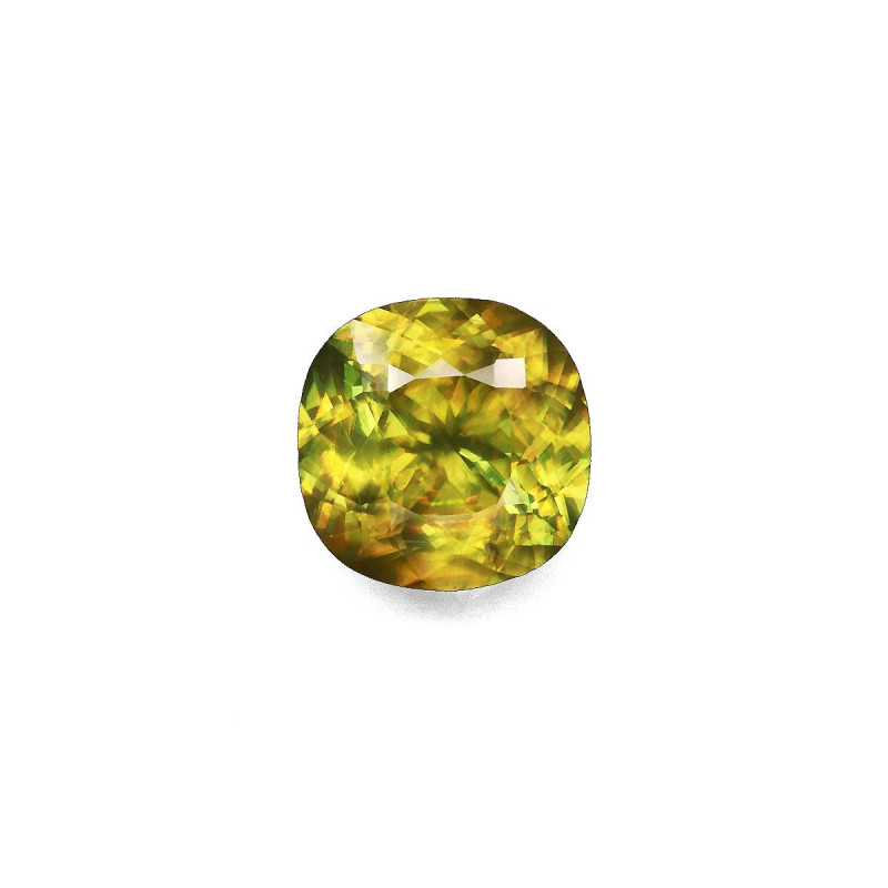 CUSHION-cut Sphene Lime Green 3.92 carats