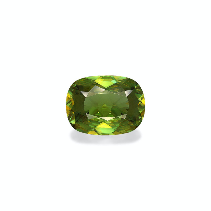 CUSHION-cut Sphene Olive Green 12.12 carats