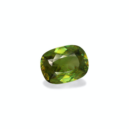 CUSHION-cut Sphene Olive Green 12.12 carats