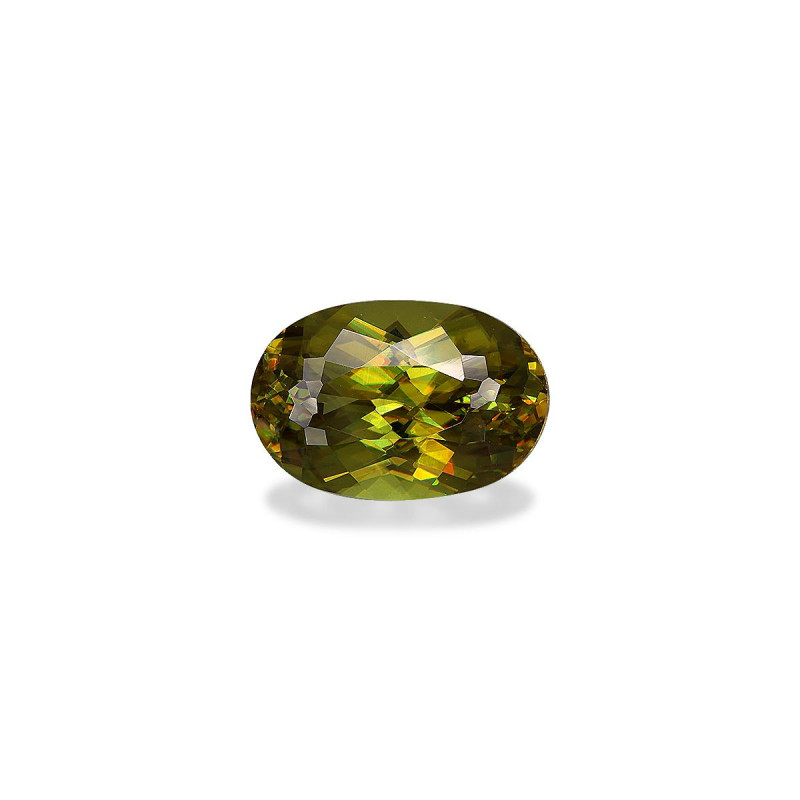 OVAL-cut Sphene Forest Green 4.39 carats