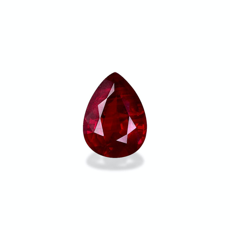 Pear-cut Mozambique Ruby Red 3.73 carats