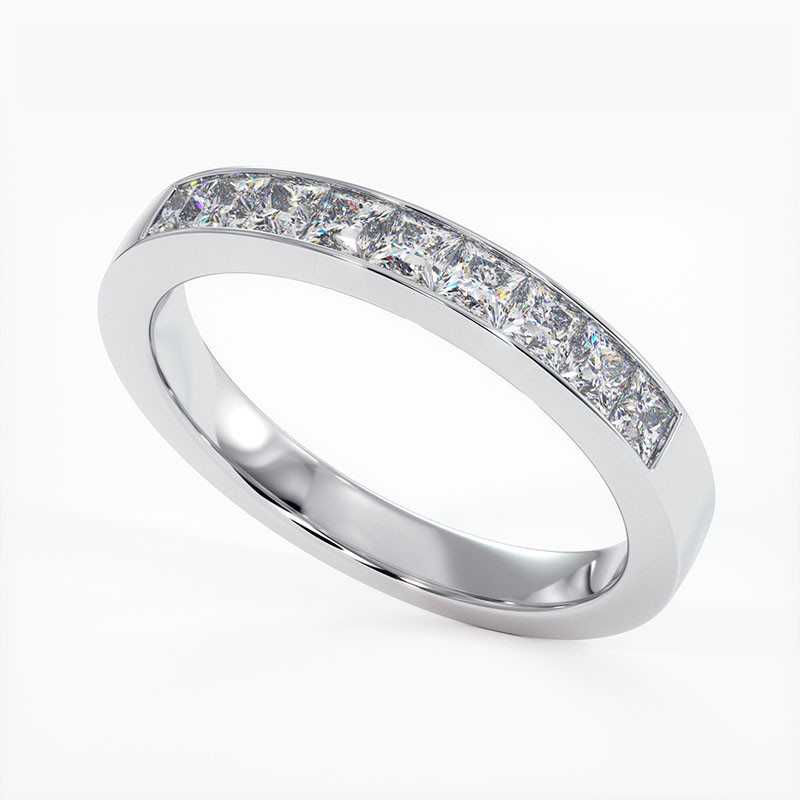 Demi Alliance Diamants Rail Platine 0.60 Carat Demi Alliance Diamants Rail Platine 0.60 Carat