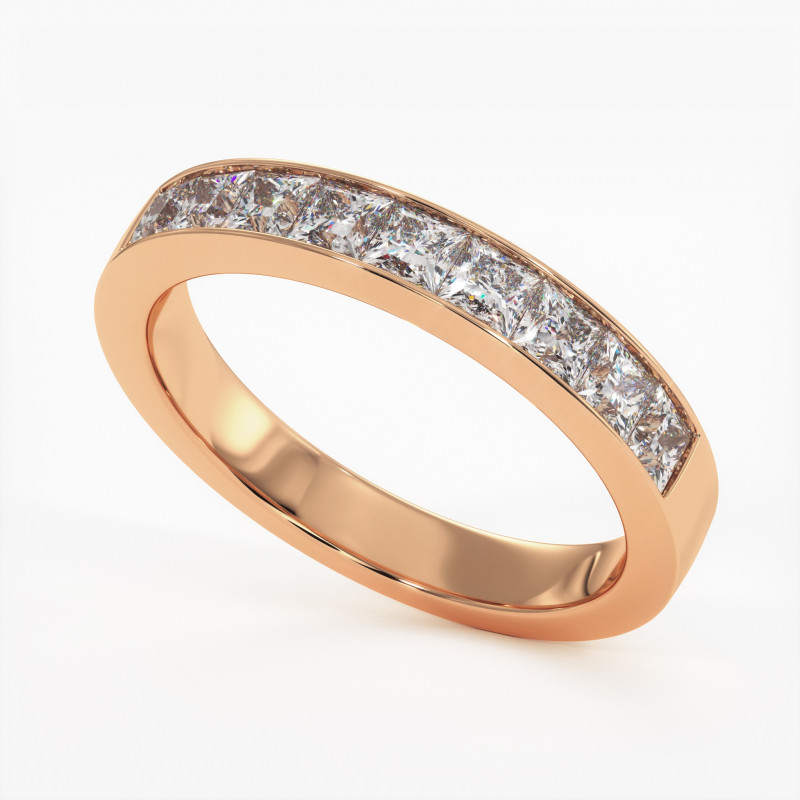 Demi Alliance Diamants Rail Or Blanc 1.00 Carat Demi Alliance Diamants Rail Or Blanc 1.00 Carat