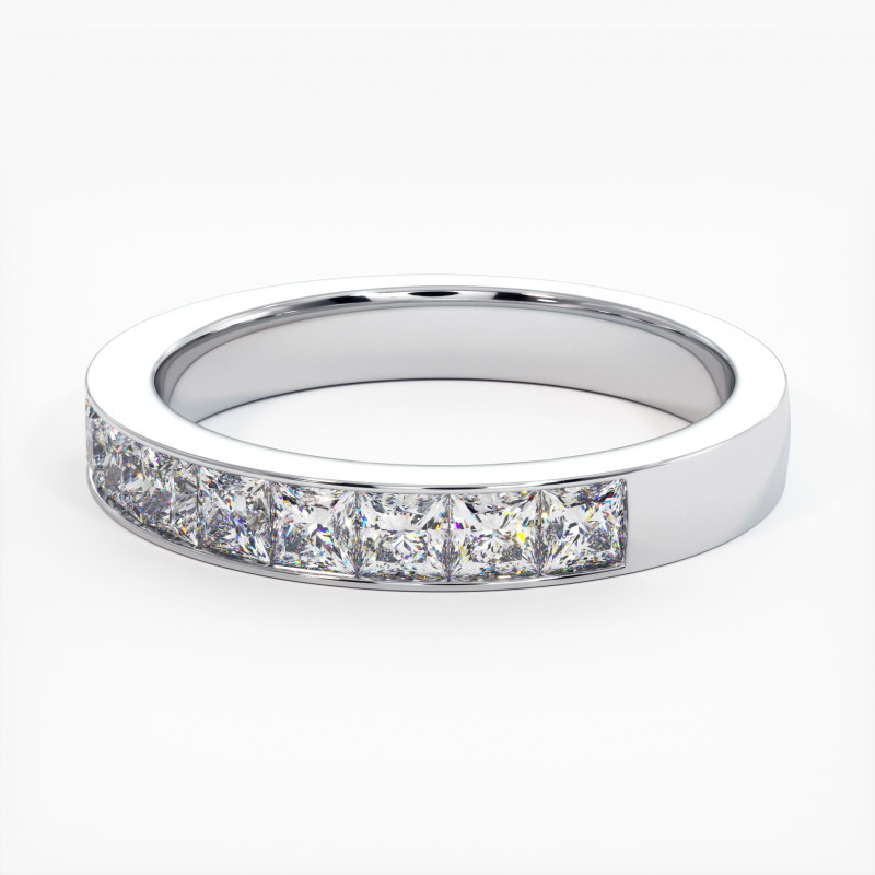 Demi Alliance Diamants Rail Or Blanc 1.50 Carats Demi Alliance Diamants Rail Or Blanc 1.50 Carats