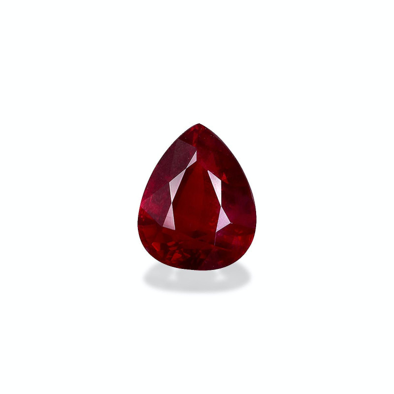 Pear-cut Mozambique Ruby Red 3.41 carats