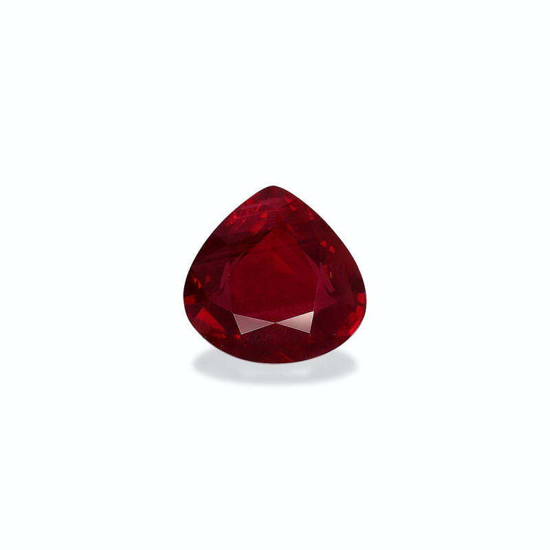 Pear-cut Mozambique Ruby Red 3.61 carats