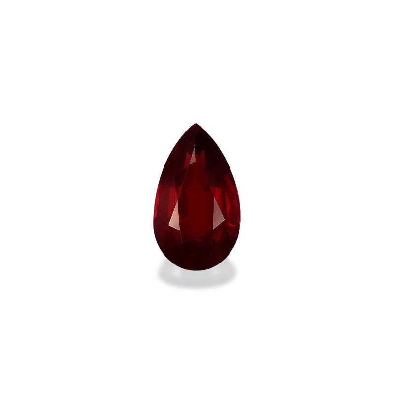 Pear-cut Mozambique Ruby Red 3.65 carats