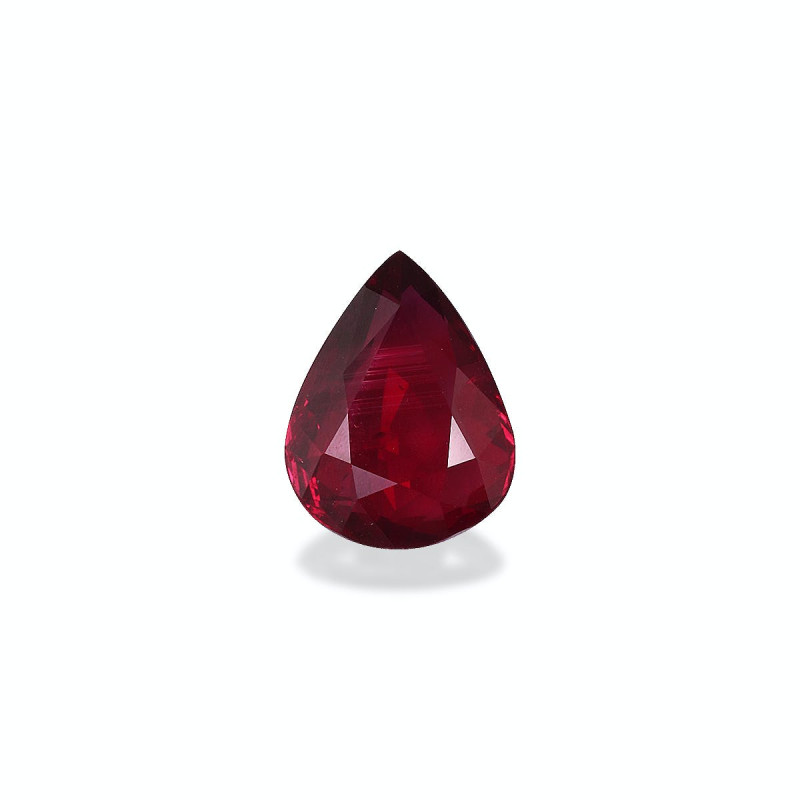 Pear-cut Mozambique Ruby Red 3.08 carats