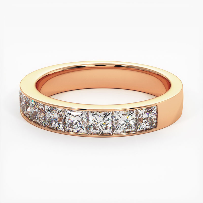 Demi Alliance Diamants bleus Rail Or Blanc 0.22 Carat Demi Alliance Diamants bleus Rail Or Blanc 0.22 Carat