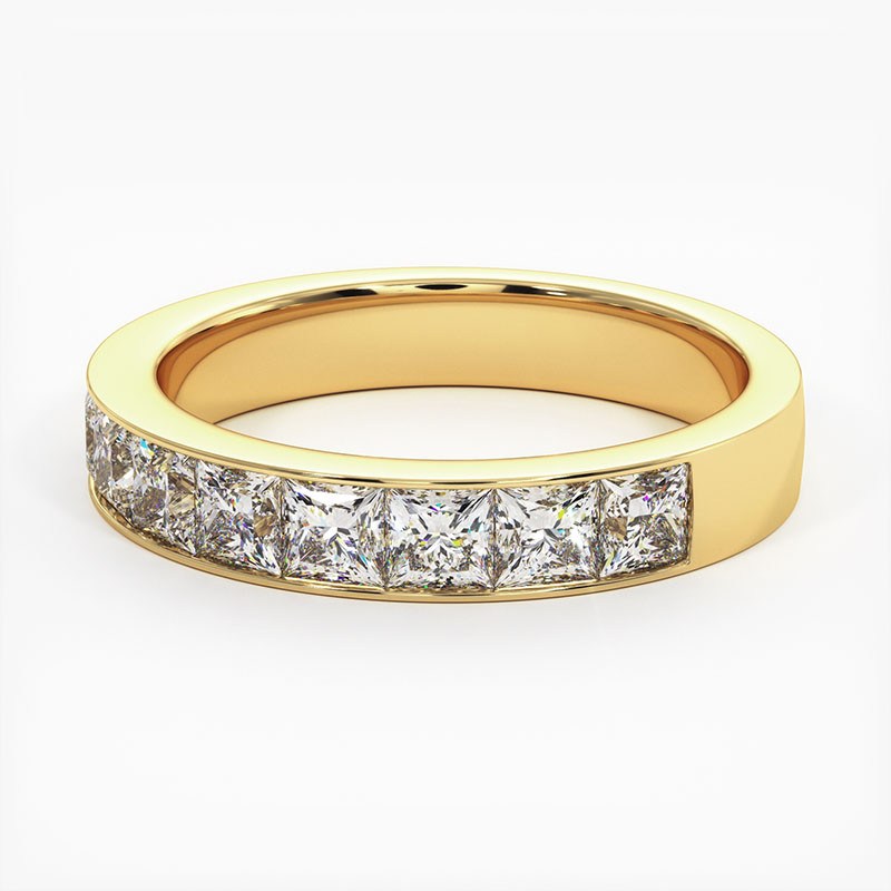 Demi Alliance Diamants roses Rail Or Blanc 0.22 Carat Demi Alliance Diamants roses Rail Or Blanc 0.22 Carat