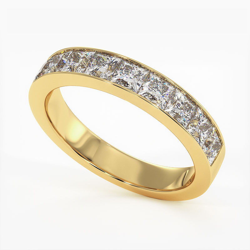 Demi Alliance Diamants roses Rail Or Blanc 0.22 Carat Demi Alliance Diamants roses Rail Or Blanc 0.22 Carat