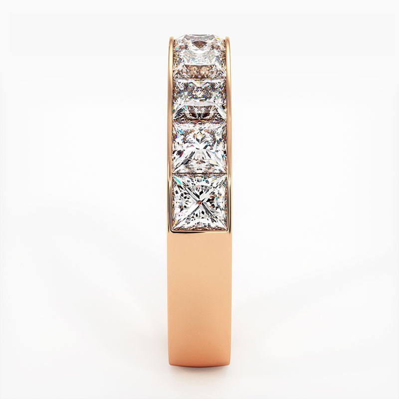 Demi Alliance Diamants rouges Rail Or Blanc 0.22 Carat Demi Alliance Diamants rouges Rail Or Blanc 0.22 Carat