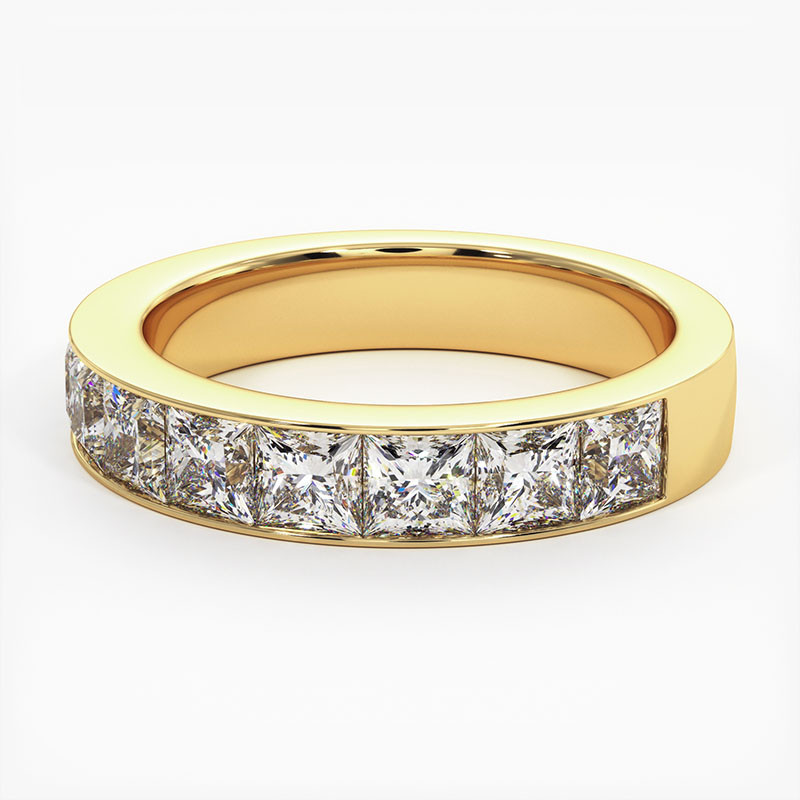 Demi Alliance Diamants Rail Or Jaune 1.50 Carats Demi Alliance Diamants Rail Or Jaune 1.50 Carats