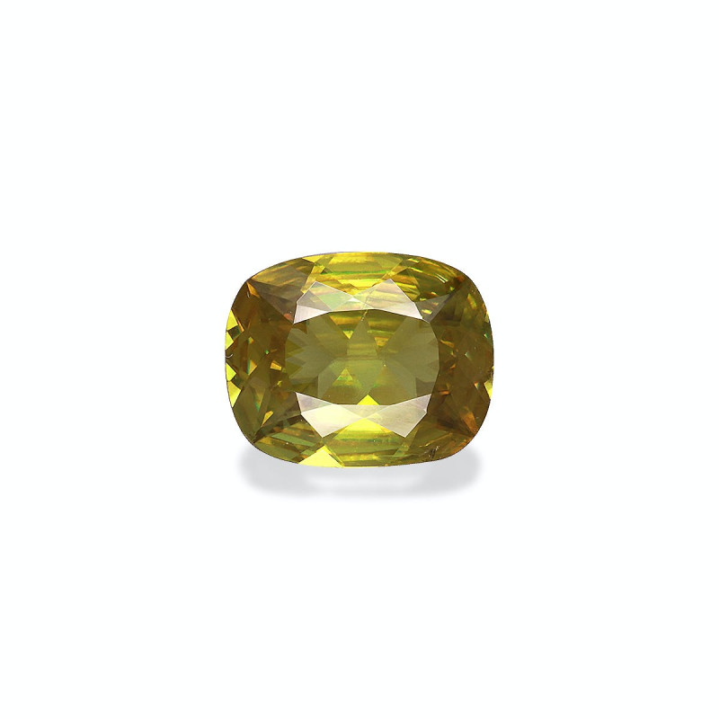 CUSHION-cut Sphene Lime Green 3.47 carats