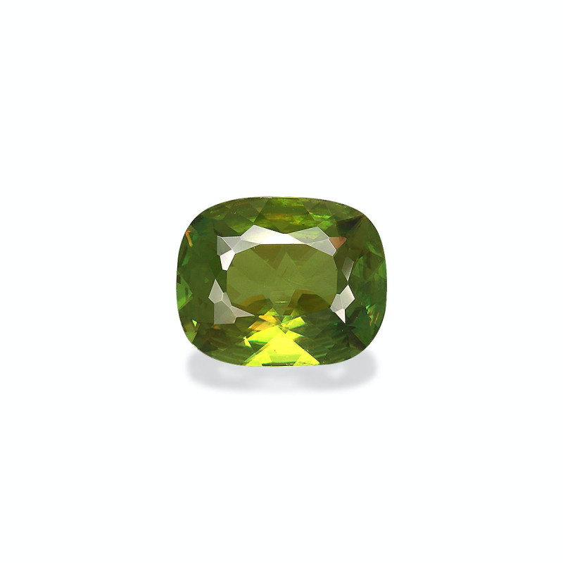 CUSHION-cut Sphene Green 3.43 carats