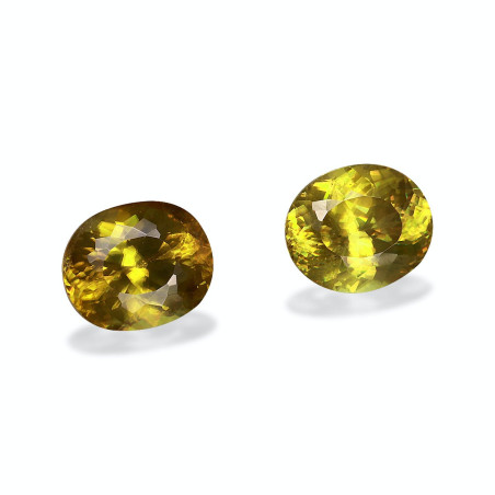 钛鈦矿 taille 椭圆形 青柠绿 3.27 carats
