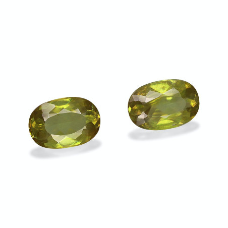 钛鈦矿 taille 椭圆形 青柠绿 3.10 carats