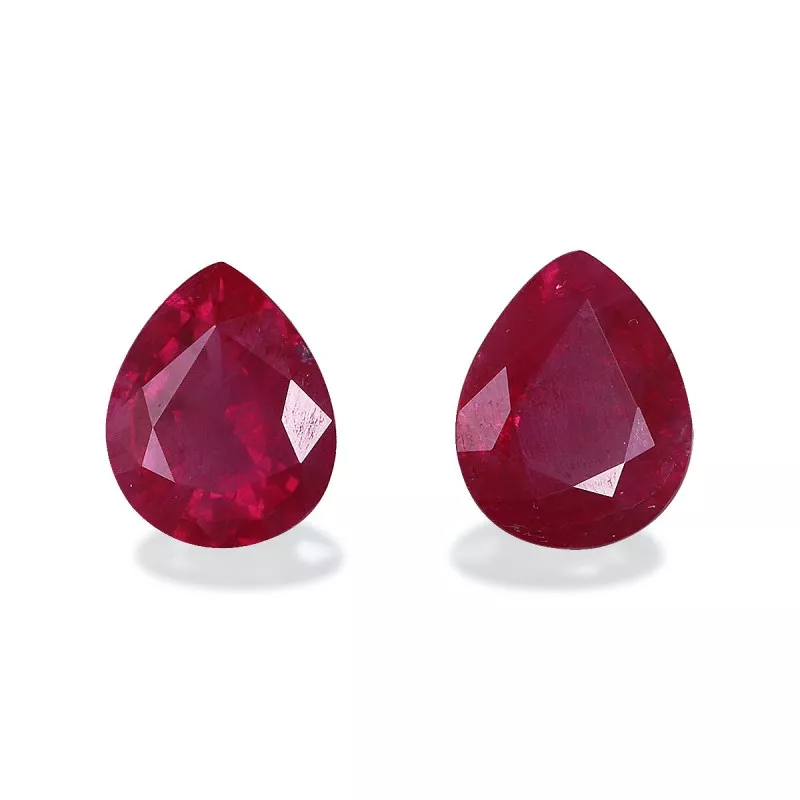 Pear-cut Burma Ruby Red 1.20 carats