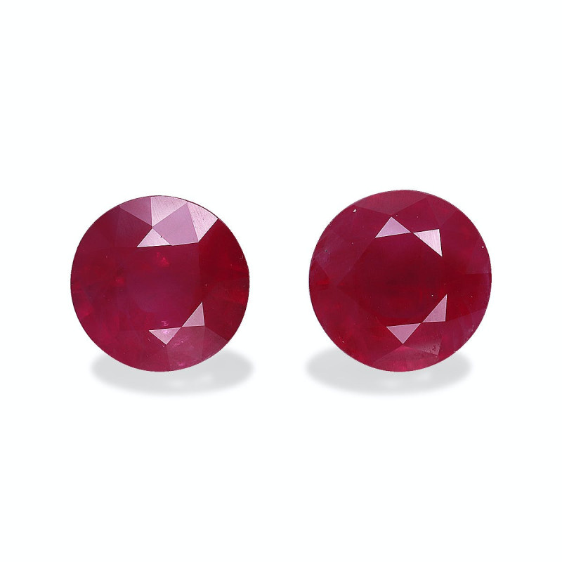 ROUND-cut Burma Ruby Rose Red 3.92 carats